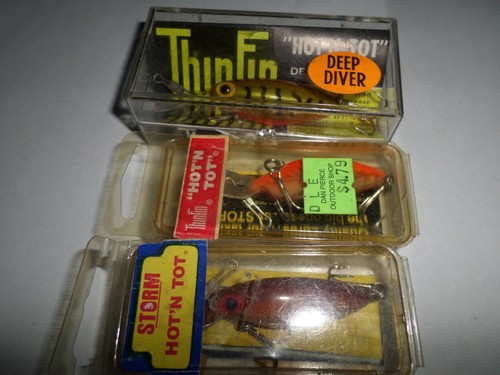Lot De 2 Leurres Vintage Storm Hot N Tot, Lèvre Métal, Crankbait, Occasion
