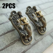 2X Vintage Bronze Mermaid Hooks Wall Hook Curtain Tie Backs Coat Hooks Hangers##