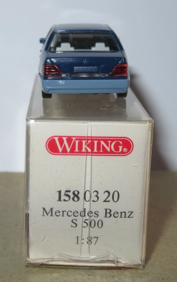 Micro WIKING Ho 1/87 Mercedes Benz Classe S 500 Blu Scuro #1580320 IN Box - Immagine 4 di 4