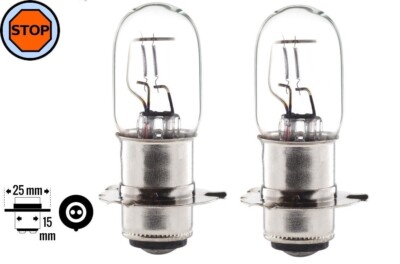 2x 12V 25/25W PX15D GLÜHBIRNE GLÜHLAMPE SCHEINWERFER MOPED MOTORRAD P15D BIRNE
