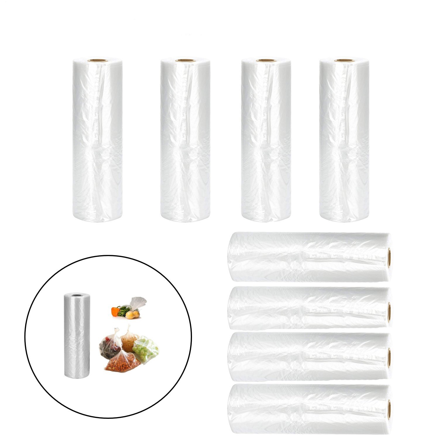 Food Bag Ryhampaper Plastic Produce Bags, 12" X 20", Food Storage Bags, 350 Bags Per Roll 1 Roll Plastic Bag