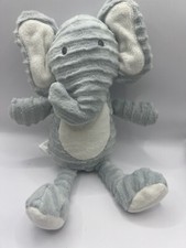 Chick Pea Elephant White Ribbed Soft Lovey Plush Doll Stuffed Animal B Sewn Eye