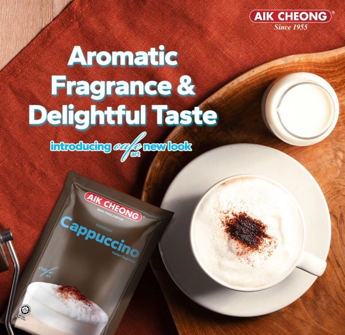 AIK CHEONG Cappuccino 3in1 Coffee with Chocolate Granules (12