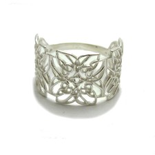 925 Silber Ring – Keltischer Damenring Filigran 13 mm Handarbeit Gr. 46–69 EU