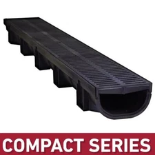 U.S. TRENCH DRAIN CTrench/Channel Drain 39.4 in. Length Black Removable Grate
