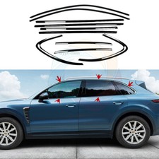 For Porsche Cayenne 2011-2017 Black Titanium Car Window Frame Strip Cover Trim