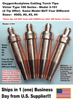Oxygen/Acetylene Cutting Torch Tips- Victor Type 100 Series- 3-101