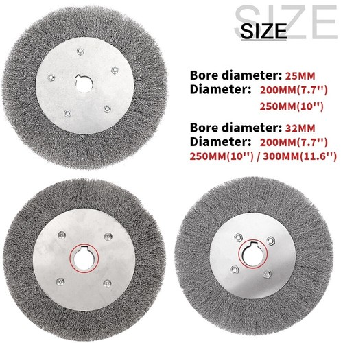 Spazzola Ruota Filo 75~300mm Alta Qualità Acciaio Inox 0,3mm per Rettifica Metallo - Foto 2 di 11