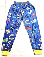 Alphabet Lore Pajamas, PJs, Sleepwear, Size Youth Small, YS, Elastic, Blue