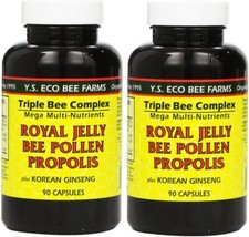 YS Eco Bee Farms, Royal Jelly Pollen Propolis plus Korean Ginseng, 90...