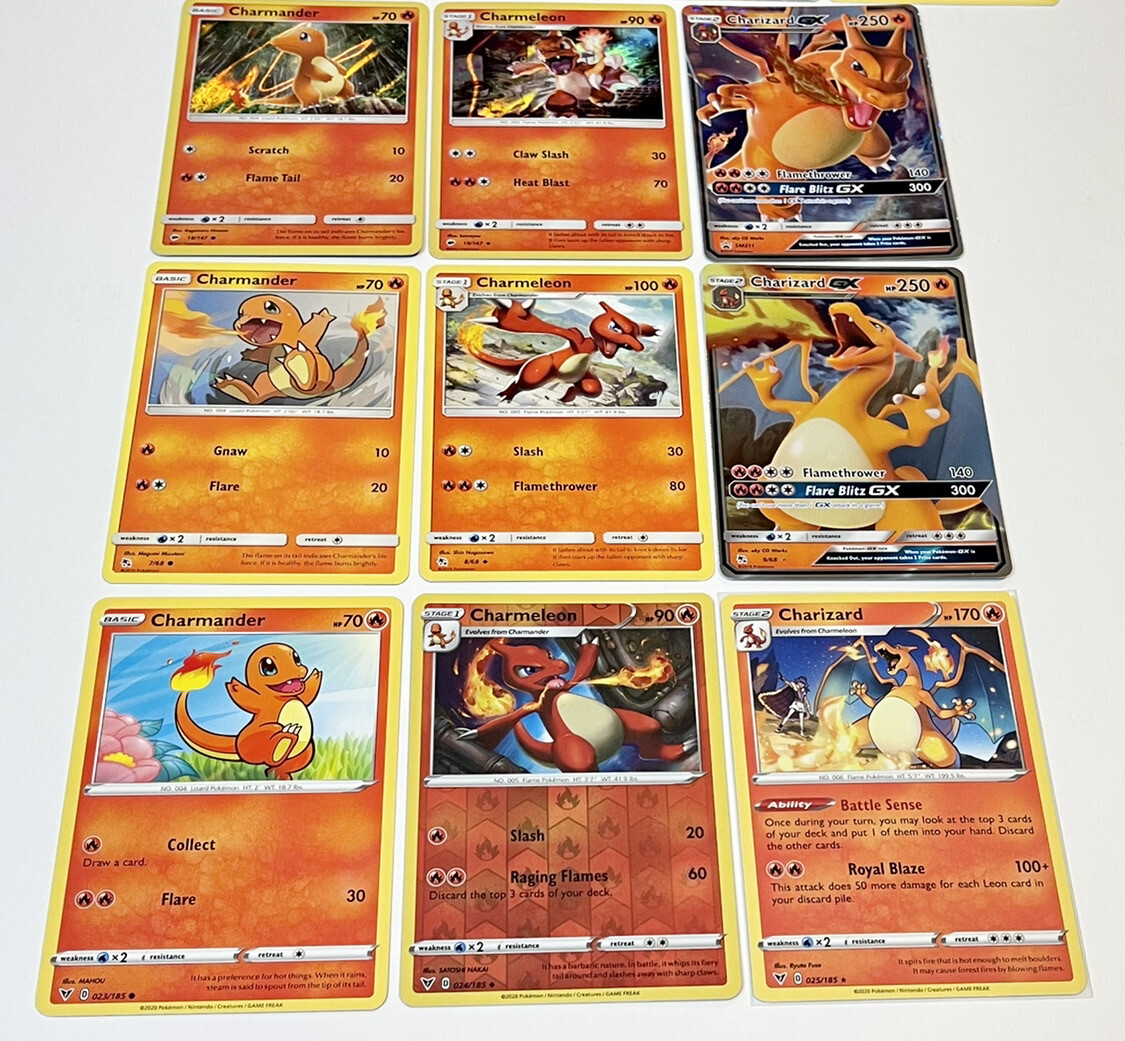 Charmeleon- Charmander- Charizard Cards (Full Art, Rare, Holo) | eBay