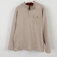 Vintage 90s Woolrich Men's Better Sweater Snap 1/4 Pullover Size xxl 2XL Tan