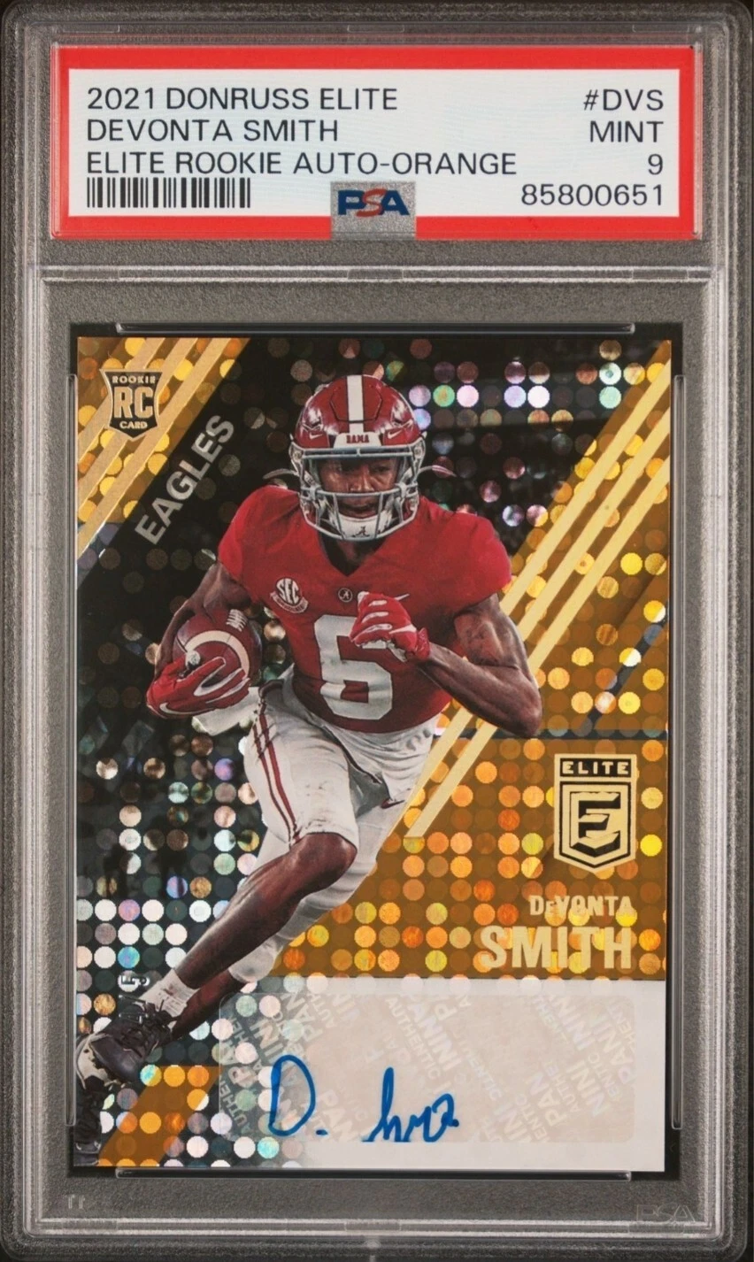 DeVonta Smith Panini Donruss Elite Elite Rookie Autographs #DVS Orange