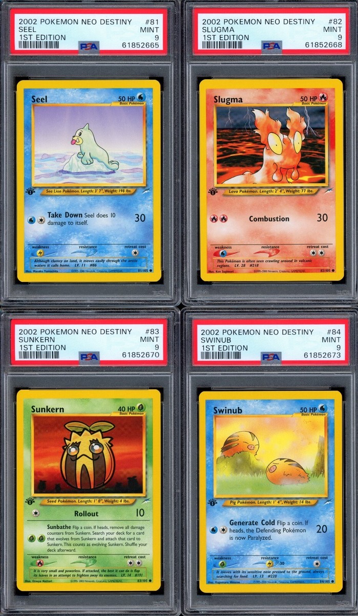 Complete PSA 9 Pokemon 2002 1st Edition Neo Destiny Common Set | eBay