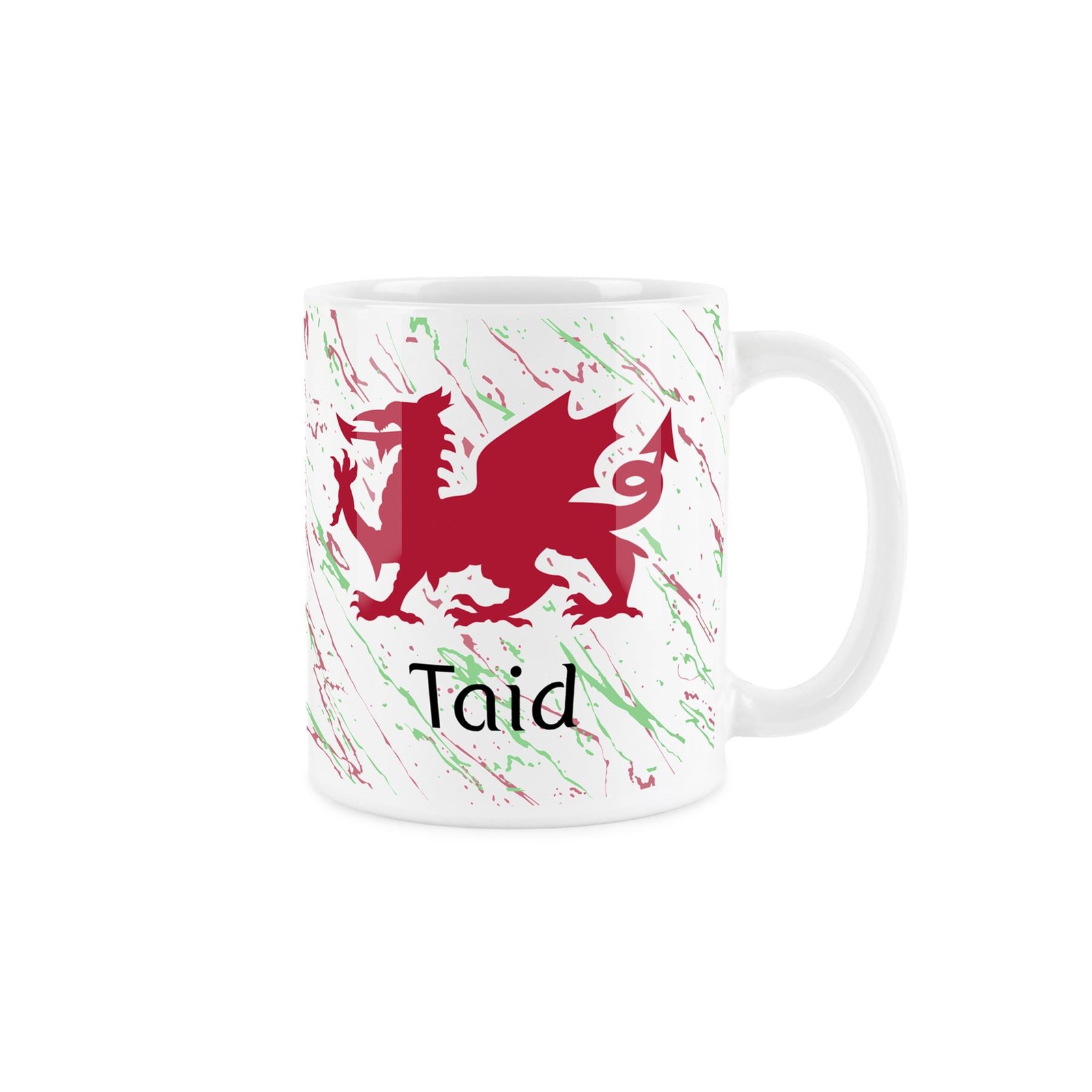 Welsh Dragon Grandad Mug - Red & Green Wales Souvenir Gift Taid Ceramic Cup