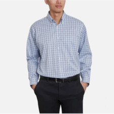 NEW Kirkland Signature Mens 15.5-32/33 Traditional Plaid Button-Down Shirt