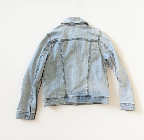 Crazy 8 Long Sleeve Snap Button Up Casual Washed Denim Jacket Girls Size M (7-8) - Picture 3 of 4