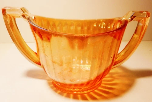 1930's Imperial Glass Marigold Carnival Glass Sugar Bowl Two Handled Cup-Chip