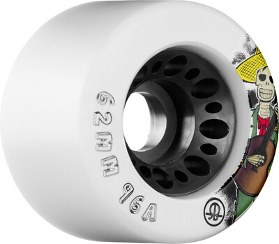 Rollerbones Day of The Dead Speed Wheel 62mm 94a - White (Set of 4)