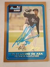 Alejandro De Aza Signed 2006 Bowman Gold - Prospects #B8 Paint Pen