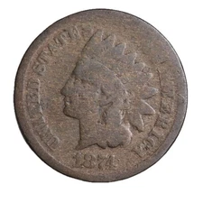 1874 FULL DATE Indian Head Cent Penny ABOUT GOOD