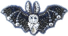 Beaded Jewelry Craft Kit The Bat Brooch Bead Embroidery Set Needlepoint