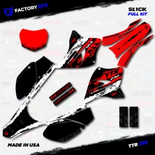 White & Red Slick Racing Graphics Kit fits 05-23 YAMAHA TTR230 TTR 230 decal