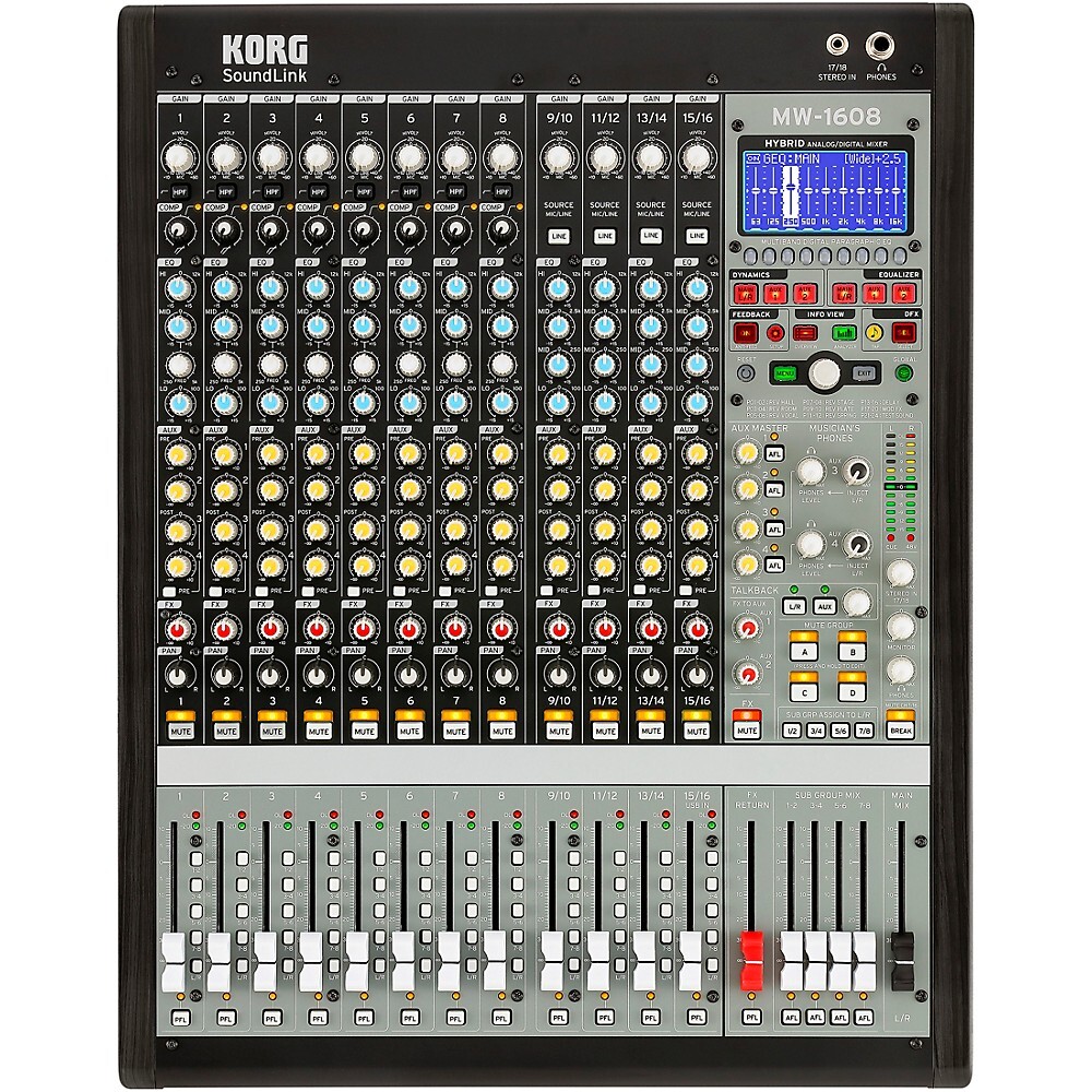 16-канальный гибридный аналогово-цифровой микшер Korg MW-1608 SoundLink 156690₽