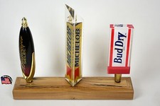 Solid Cedar 3 beer tap handle display stand satin finish 3 handles NOT included