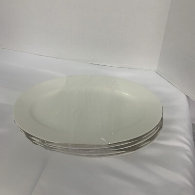 5- RAK Porcelain BAOP32 Oval Banquet Plates 12 5/8'' x 8 5/8'' Ivory Wide Rim