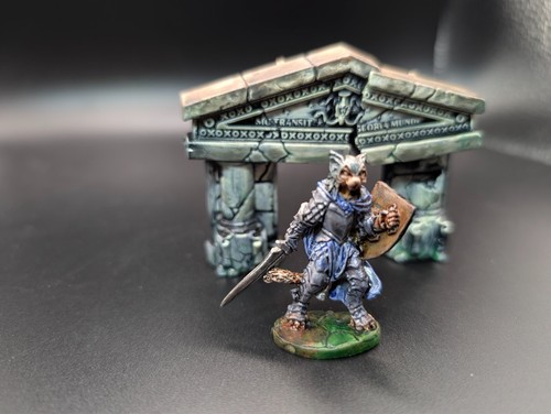 Well painted catfolk ranger/slayer/paladin/fighter dnd fantasy ...