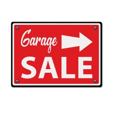 Horizontal Metal Sign Garage Sale Workplace Weatherproof Street Signage