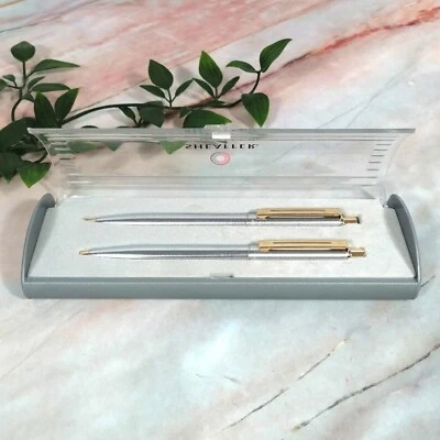 Set of Vintage SHEAFFER Ballpoint Pen & Pencil set w/ Case (GOOD) - image 1 of 4