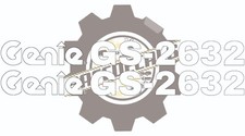 Genie GS-2632 Logo White Vinyl Lettering Decal Pair W/ Applicator & Instructions