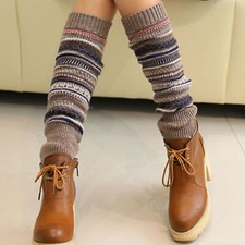 Ethnic Leg Warmers Wide Leg Winter Knit Pants 1 Size Multicolor
