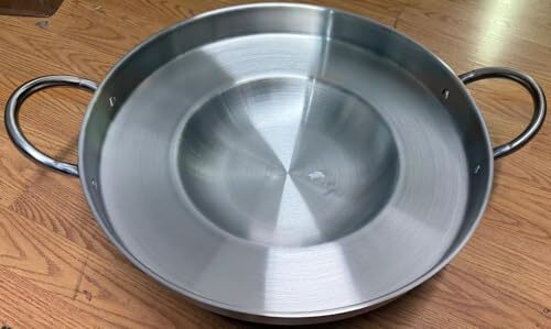 Large Mexican Style Stainless Steel Cazo 20" With Top Handles Wok Comal Gridd...