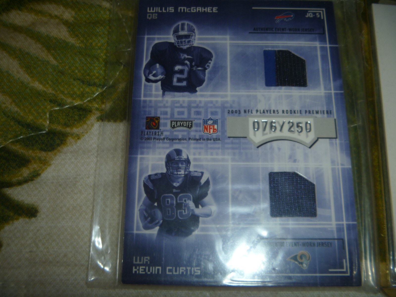 LOT 3 FOOTBALL CARD GAME USED JERSEY QUAD #/250 PLAYOFF RARE view 2