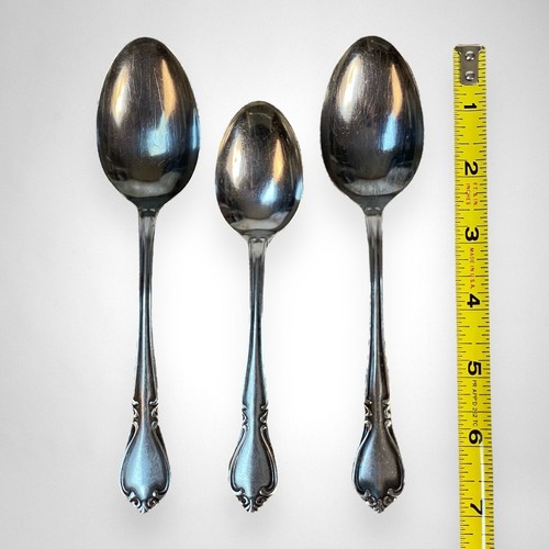 AMC CREON Stainless Steel Satin Handle Japan Fan Tip 3 Flatware Spoons Tableware - Picture 10 of 10