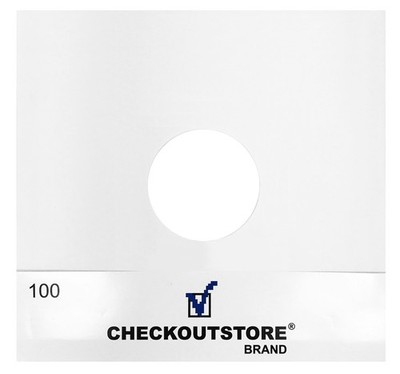 CheckOutStore Paper Record Inner Sleeves With Hole for 12'' Vinyl 33 RPM
