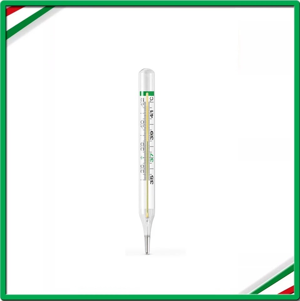 Termometro in vetro classico per febbre al gallio senza mercurio adulti bambini