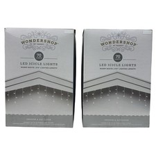 Wondershop 70ct Warm White LED Christmas Icicle Lights 9' 6" New 2 Boxes