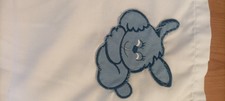 2 Baby White Sheets Teddy Bear Embroidery In Corner W93xL@@3 Cm vGC