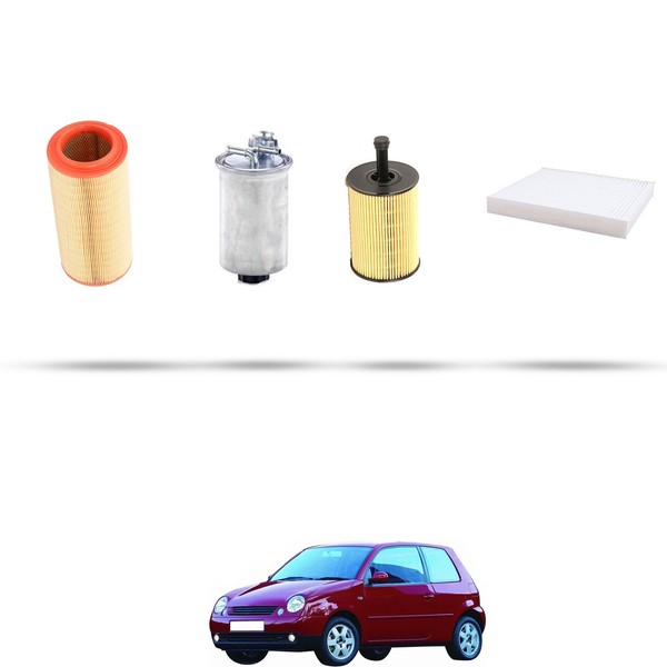 Hoffcar Set Service - 4 Filter Kompatibel Mit VW Lupo 1.4 Tdi 55Kw Von 1999-image
