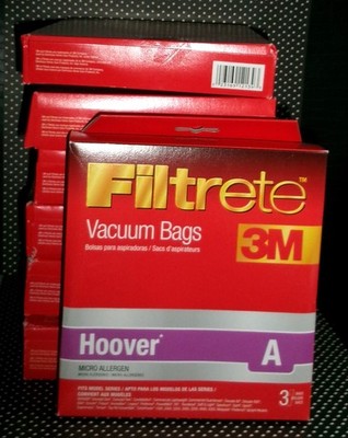 Lot 7 Boxes Filtrete 64700A 3M Hoover A Micro Allergen Vacuum Cleaner Bags 3bags