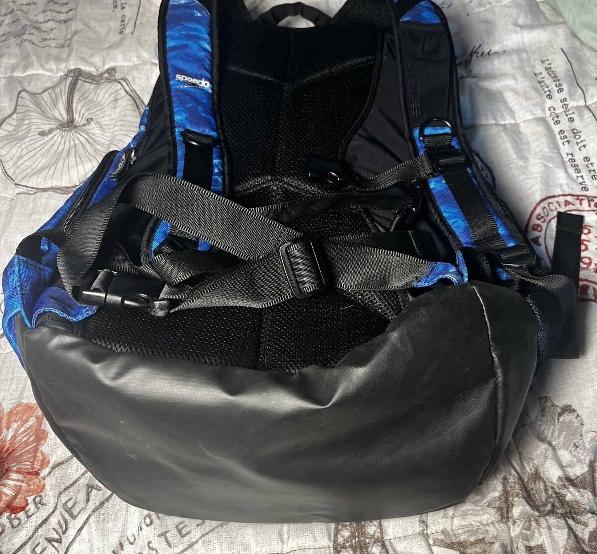 Speedo Teamster 35L Swim Backpack Royal Blue Kickboard Wet Bag Large Padded Back