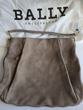 BALLY SWITZERLAND Taupe Suede Shoulder Bag Pu...