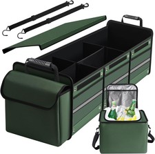 Car Trunk Organizer,115L Heavy Duty Collapsible Storage, Green 115L