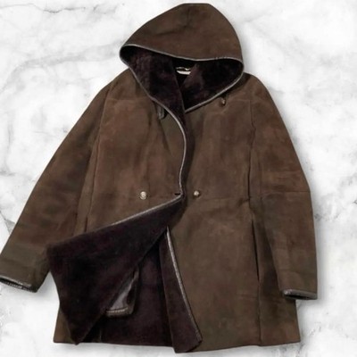 MAX MARA Shearling Coat Brown Tag Size 38 Women's Outerwear