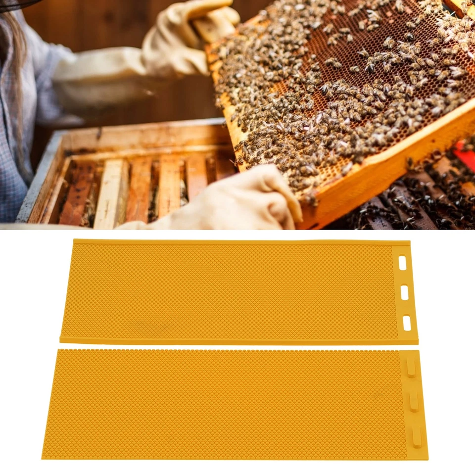 Yellow 2Pcs 5.4mm Beeswax Press Mold Rubber Comb Foundation Sheet Beeke - Image 2 of 4