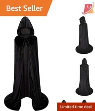 Unisex Long Velvet Hooded Cape Cloak Costume for Halloween Role Play